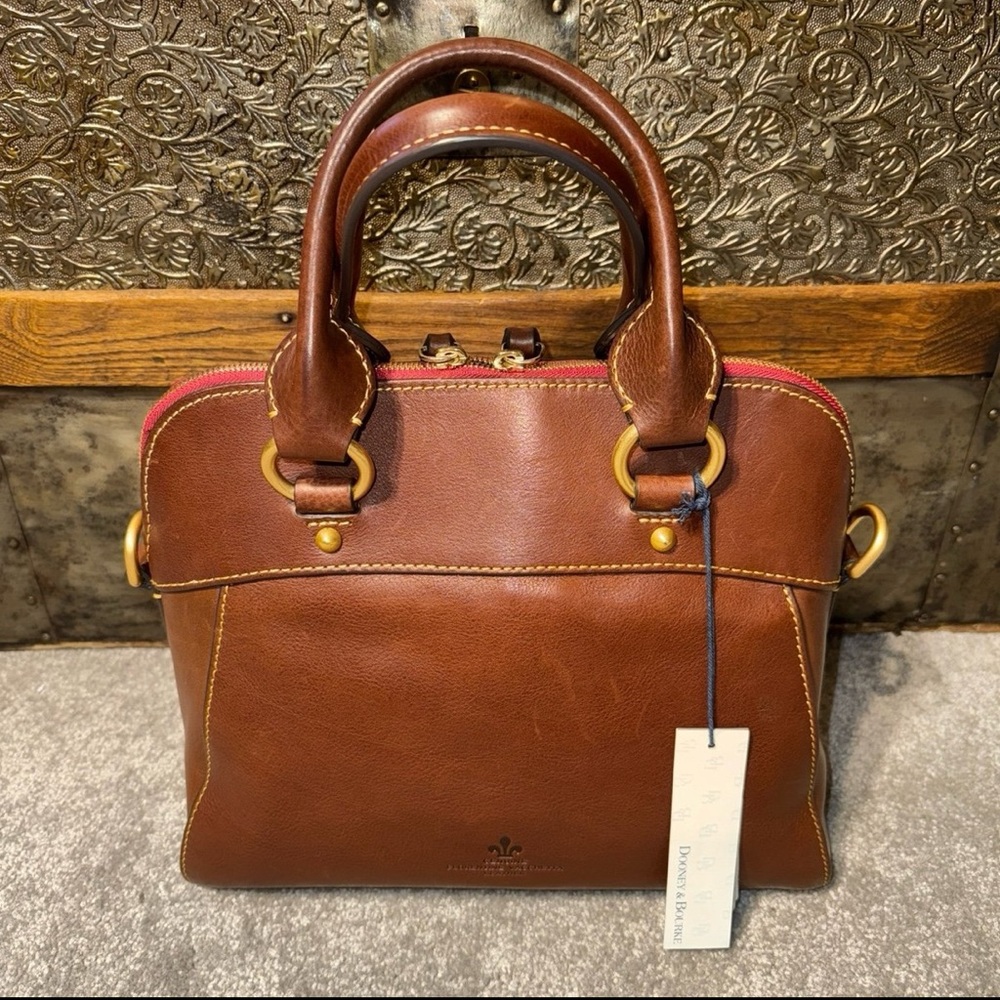 Dooney & Bourke Cameron Satchel with Strap in Chestnut - Picture 2 of 12